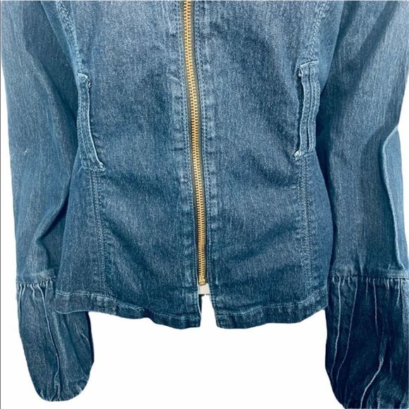 Drama Gold Dark Denim Full Zip Jean Jacket L - Picture 6 of 15